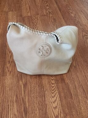 Tory Burch Marion whipstitched hobo tan leather  bag